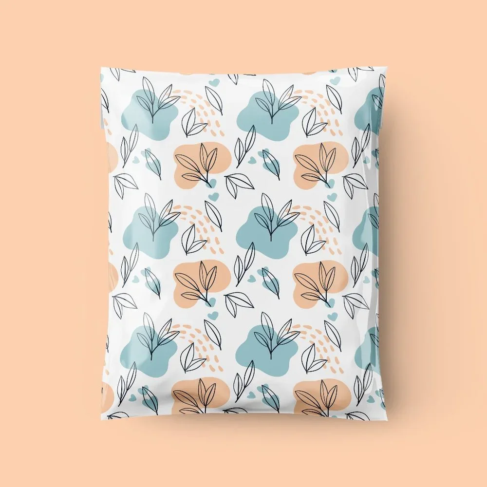Faithful Floral 10x13 Custom Poly Mailer Envelopes Graceful Spring Leaves